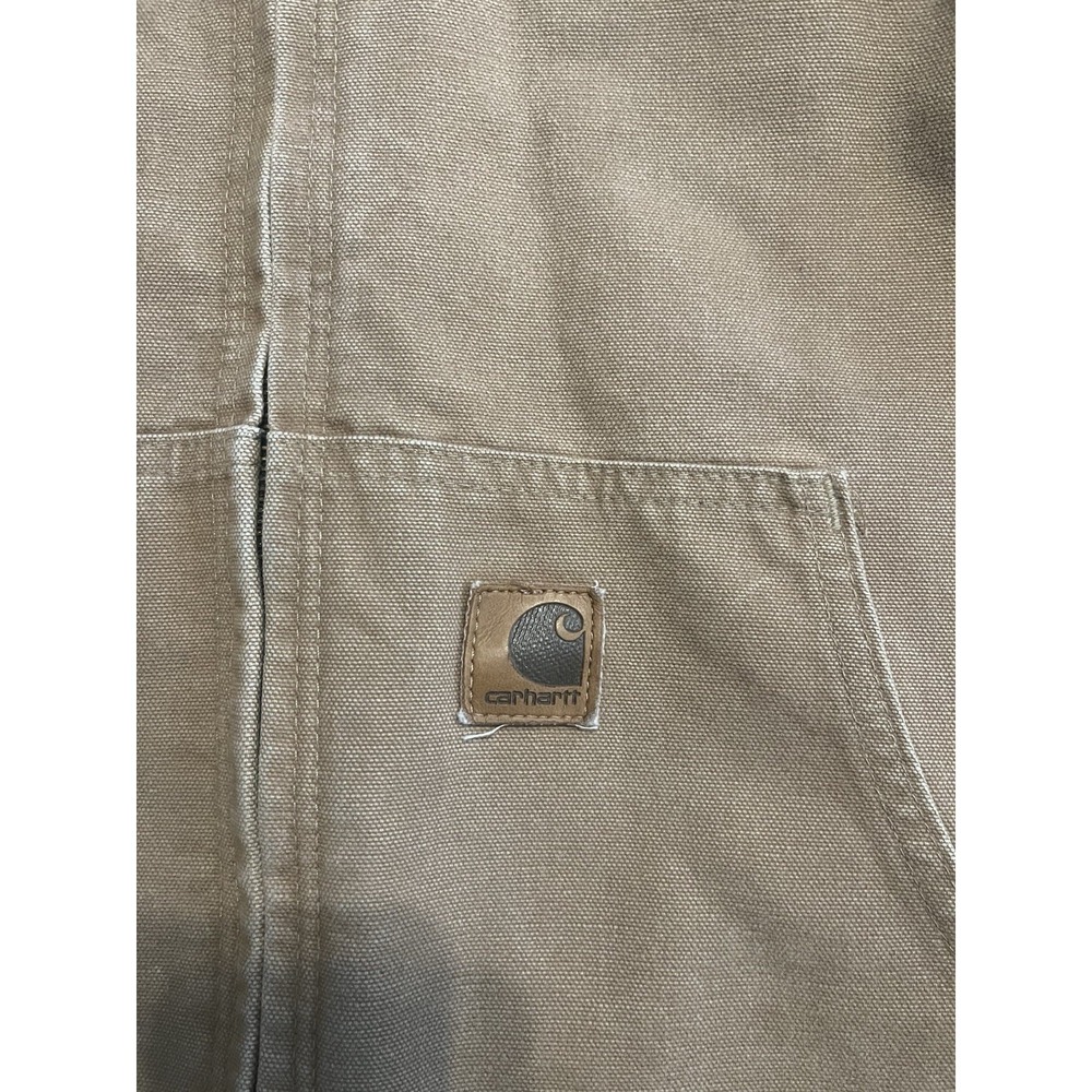 Carhartt Jacket Henkles & McCoy J25 CML Hooded Coat Tan Work Wear Distressed L - Picture 11 of 16